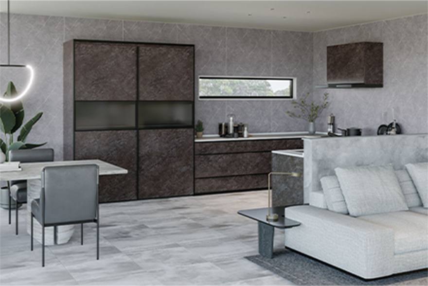 透過經過老化處理的金屬,營造成成熟的時光感